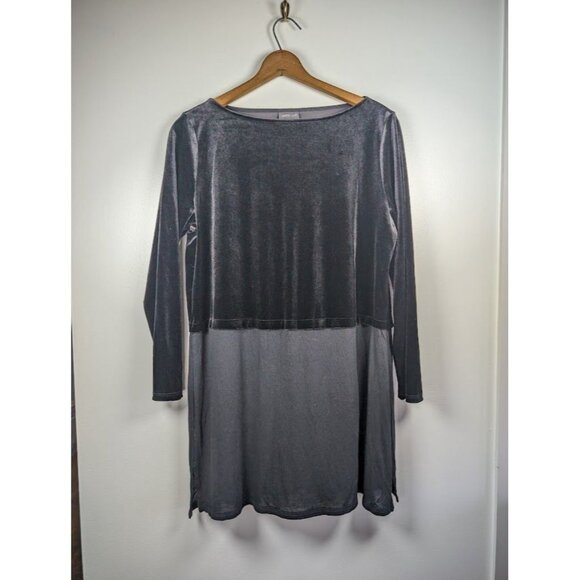 J Jill Wherever Velvet Tunic Top Size Large Whimsigoth Witchy Fairy Goth Sheer - Picture 7 of 7